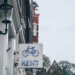 Amsterdam, Photography, Bicycle Art, Neon Sign, Netherlands Wall Art, Amsterdam Print, Bike Print, Boys Room Decor, Travel Photo, Europe Art