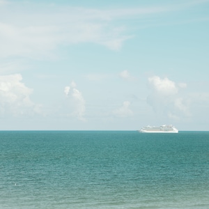 Cruise Ship Picture, Ocean Photography, Blue and White, Cruise Ship Decoration, Sea Print, Gift Ideas, Ocean Wall Art, Carnival, Travel Gift