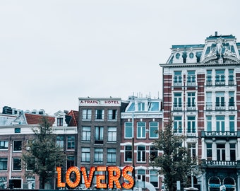 Amore Neon Sign, Amsterdam Wall Art, San Valentino, Canal House Print, Love Home Decor, Housewarming Gift, Bridesmaid Gift, Gift for Her