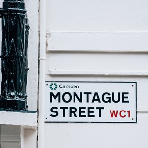 London Photography, London Street Sign, England Wall Art, London Print, Black and White, Red Aesthetic, Travel Print, Large Wall Art, Gift
