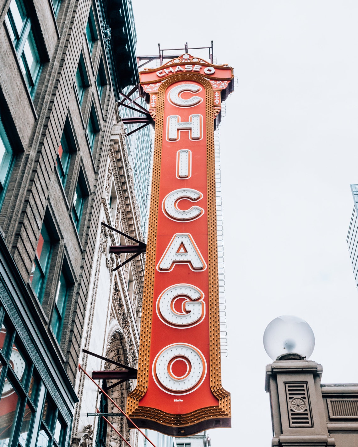 Chicago Photography, Neon Sign, Chicago Theater, Downtown Chicago, Red