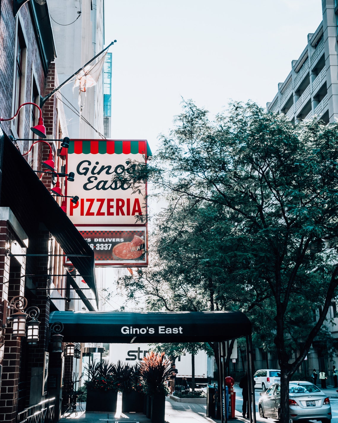 Gino's Pizza, Chicago Photography, Kitchen Decor, Neon Sign, East