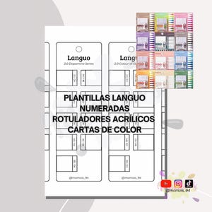 Plantilla LANGUO - Rotuladores acrílicos - Numerada - Carta de color