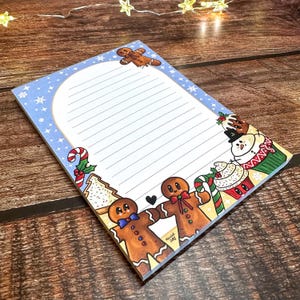 A6 Süße weihnachtliche Notizblock | Süßes gemütliches festliches Notizbuch | winterliche Schreibunterlage | Nikolaus Geschenk liste Journal | fröhliches Briefpapier, Backunterlage