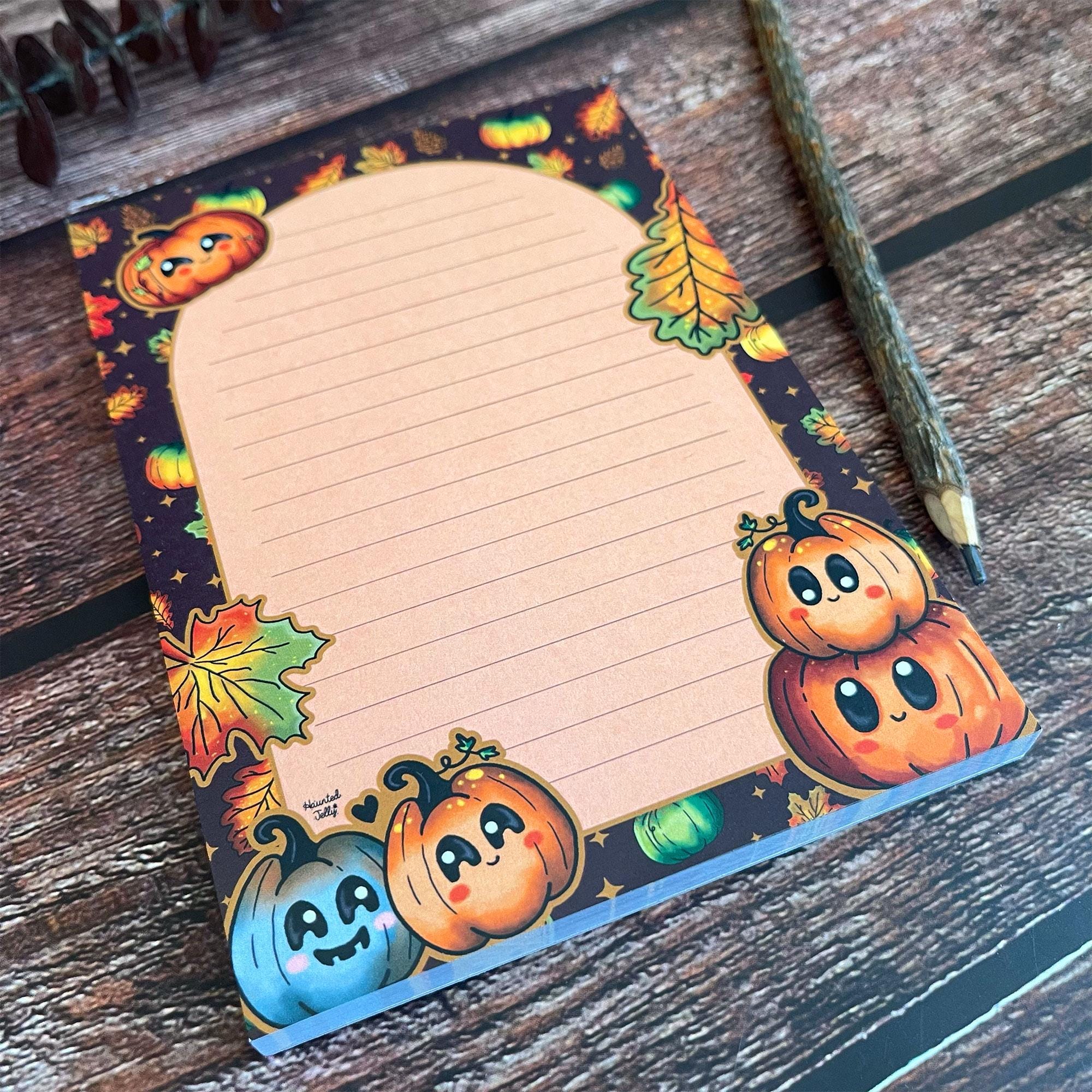 A6 Pumpkin Patch Notepad | Cute Cosy Autumn notebook | Nature Writing pad | Spooky Fall Journal | Stationery | Witchy Halloween Notepad
