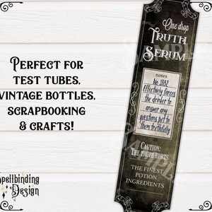 Truth Serum Potion Labels, 3 Sizes, Printable Blank Apothecary Labels ...