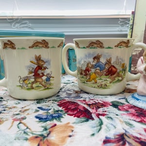 Vintage 1960s Royal Doulton Bunnykins Mug - Racing
