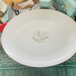 Vintage 1960s Kaysons Fine China 12&quot; Platter - Golden Rhapsody