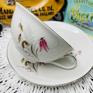 Vintage 1950s Royal Duchess Porcelain Teacup & Saucer - Mountain Bell