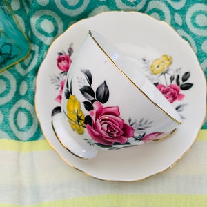 Vintage 1960s Royal Vale English Bone China Tea Cup and Saucer