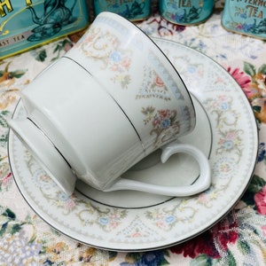Vintage 1980s Fine China Classic Cup and Saucer - CCL4