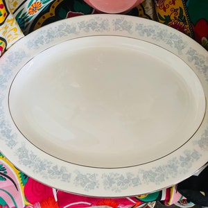 Vintage 1960s Royal Doulton English Bone China Serving Platter - Meadow Mist