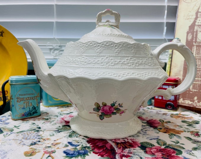 Vintage 1930s Spode Jewel English Pottery Teapot Billingsley Etsy