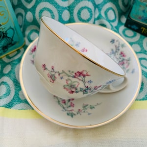 Vintage 1930s Limoges GDA Porcelain Tea Cup and Saucer