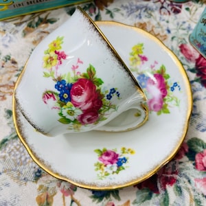 Vintage 1950s Royal Standard English Bone China Tea Cup and Saucer