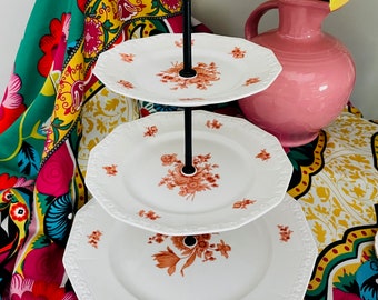 Vintage 1960s Rosenthal Porcelain 3-Tiered Plate Stand - Monticello