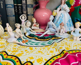 Vintage ballerinafigurer i porslin