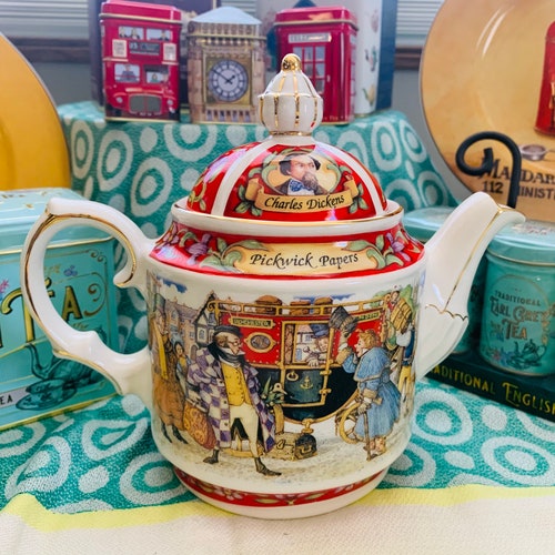Vintage 1970s Sadler English Bone China Teapot Charles Dickens