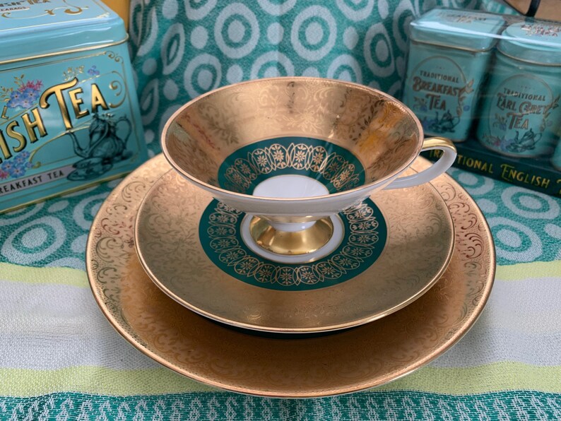 Vintage 1960s Eberthal Bavarian Porcelain Trio