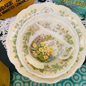 Vintage 1980s Royal Doulton Brambly Hedge Luncheon Set - Spring
