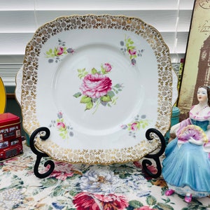 Vintage 1940s Old English English Bone China Cake Plate