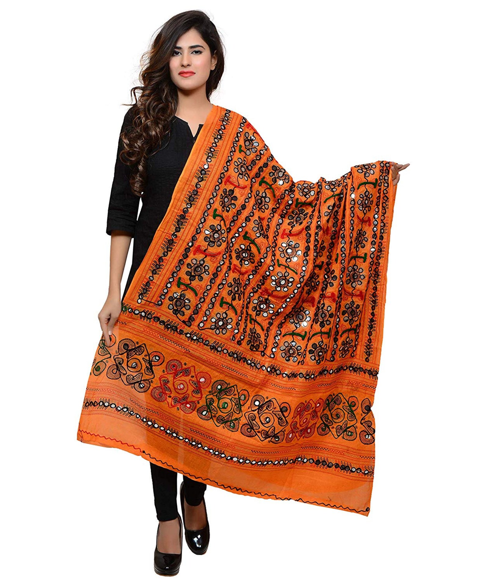 Cotton Embroidered Kutchi Dupatta Bharchak Indian Cotton Etsy