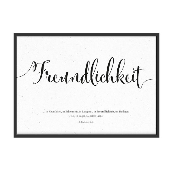 Bibelvers: "Freundlichkeit" · A4 Poster quer · Deutsche Bibelverse