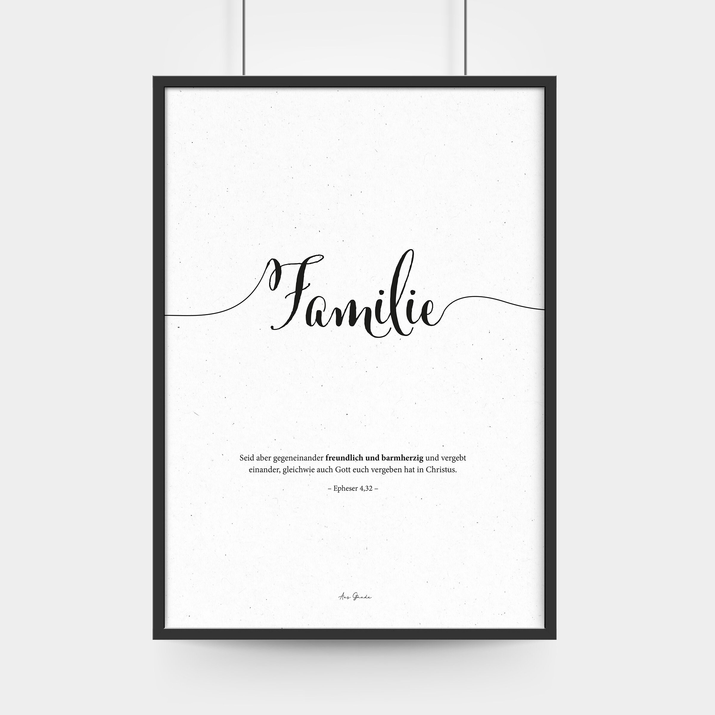 Bibelvers "Familie" · A3 / A4 Poster · Deutsche Bibelverse Etsy.de