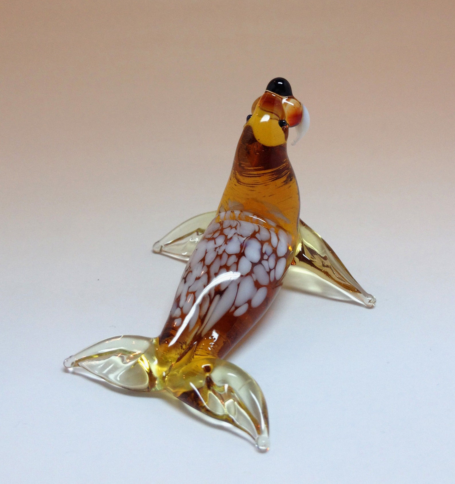 Art Glass Walrus Figurine Blown Glass hand blown glass Etsy