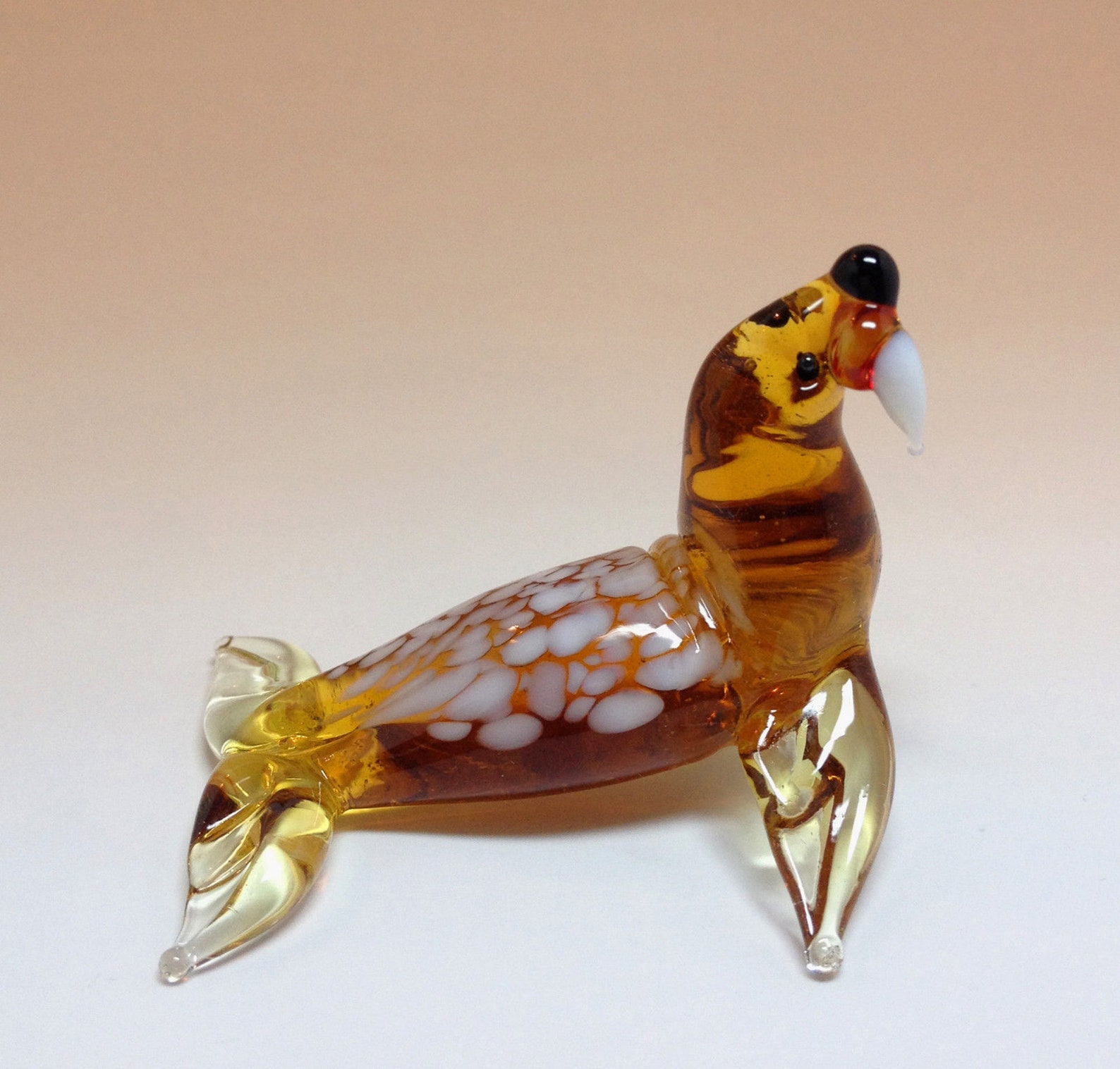 Art Glass Walrus Figurine Blown Glass hand blown glass Etsy