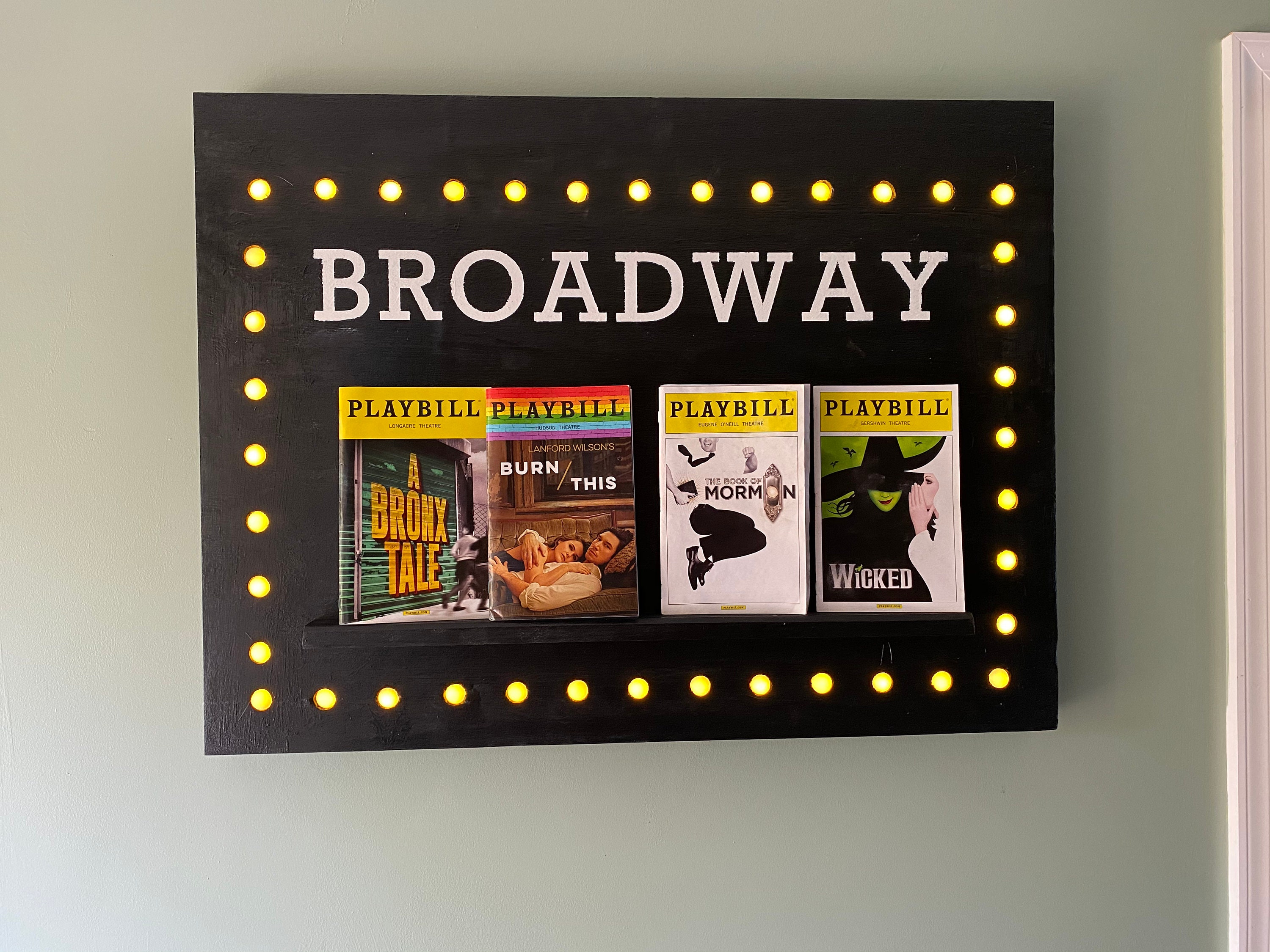 Broadway Playbill Display with Lights Etsy