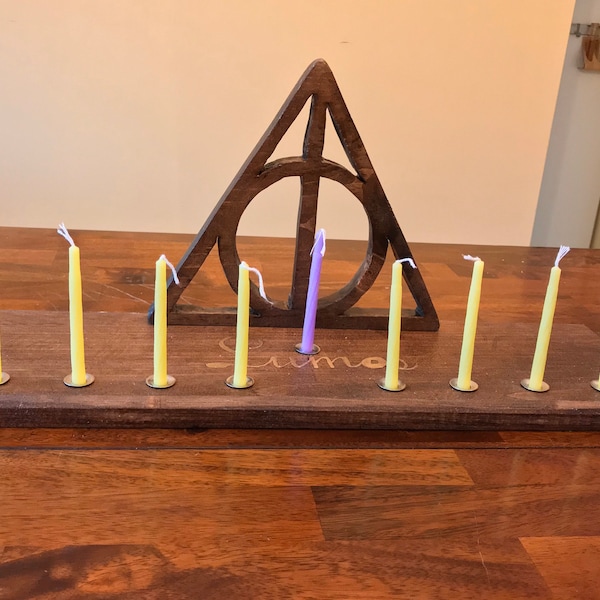 Wooden Wizard Menorah