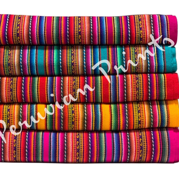 Peruvian Aguayo Throw - Andean Fabric (Fuchsia, Turquoise, Yellow)