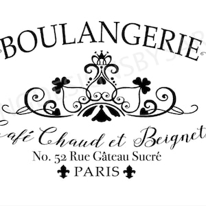 Boulangerie French Country - arquivos SVG, JPEG, PNG, download instantâneo para Cricut ou Silhouette - Arquivos de corte de padaria - Design de padaria francesa