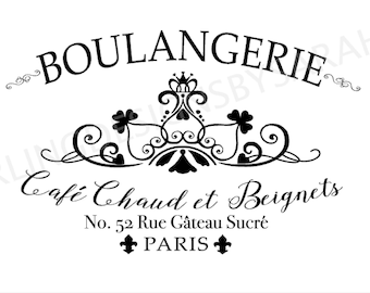 Boulangerie French Country- SVG, JPEG, PNG Files, Instant Download for Cricut or Silhouette- Bakery Cut Files- French Bakery Design