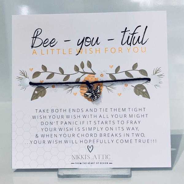 Bee - You - Tiful. make a wish bracelet with cute bee charm!