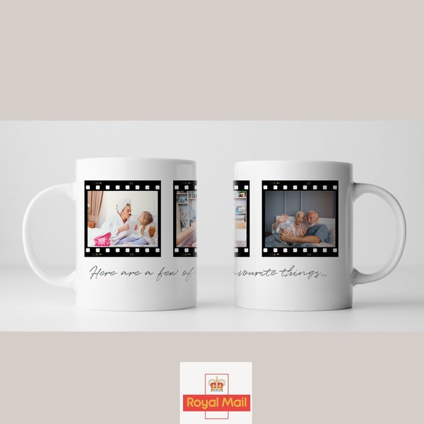 Personalised Photo Mug, Add 3 Photos and Any Text , 11oz Dishwasher safe Mug , coffee Mug, Tea, Gift boxed