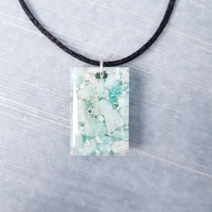 Harmony Amazonite Orgonite Necklace - Handcrafted Healing Pendant with Silver image 5