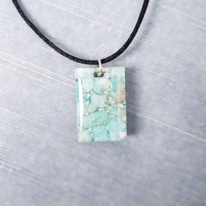 Harmony Amazonite Orgonite Necklace - Handcrafted Healing Pendant with Silver image 7