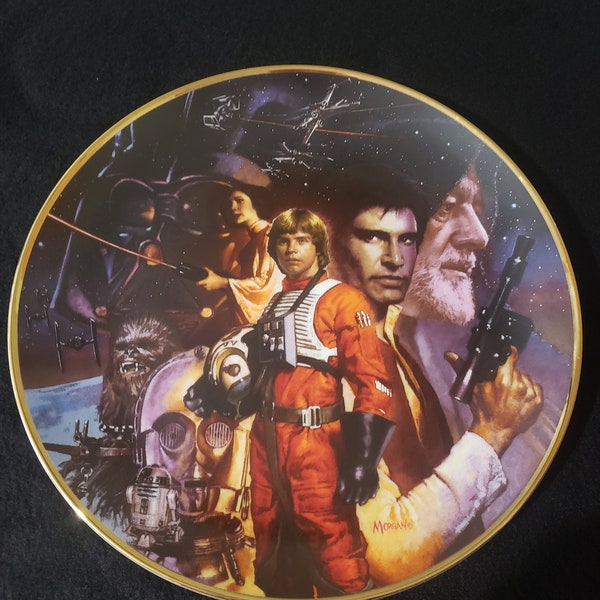 vintage Star Wars Empire Strikes Back from Hamilton Collection Plate par Morgan avec COA, boîte et emballage d'origine