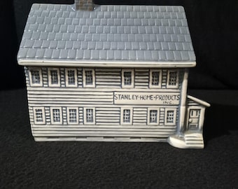 Extremely Rare Ceramic "Stanhome Building" Stanley Products Inc Cottage 1950's Advertisement Figurine Door To Success Promotional