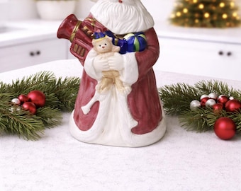Old World Style Ceramic Dolomite Santa Claus Cookie Jar Vintage Christmas Deco