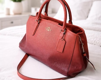 Rare Coach Bag Medium Margot Carryall Coach F23507 Watermelon Ombre Leather Coach Purse Hard to Find