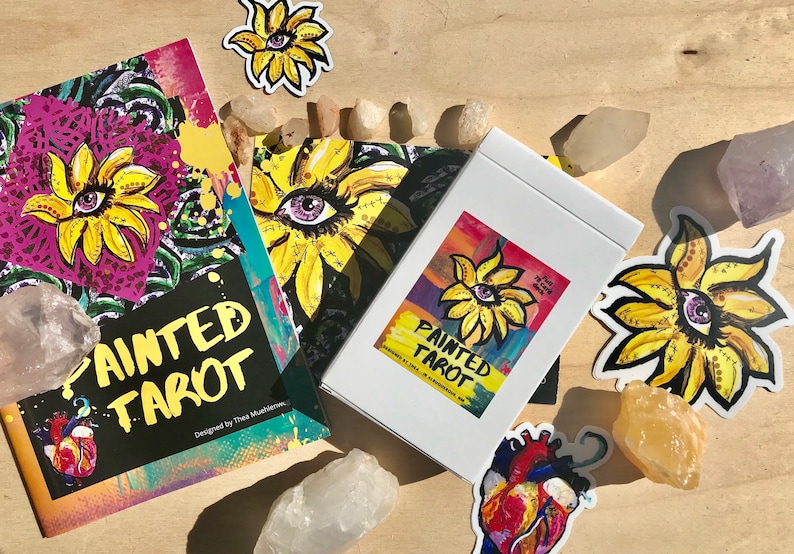 Painted Tarot Deck & Guidebook image 1