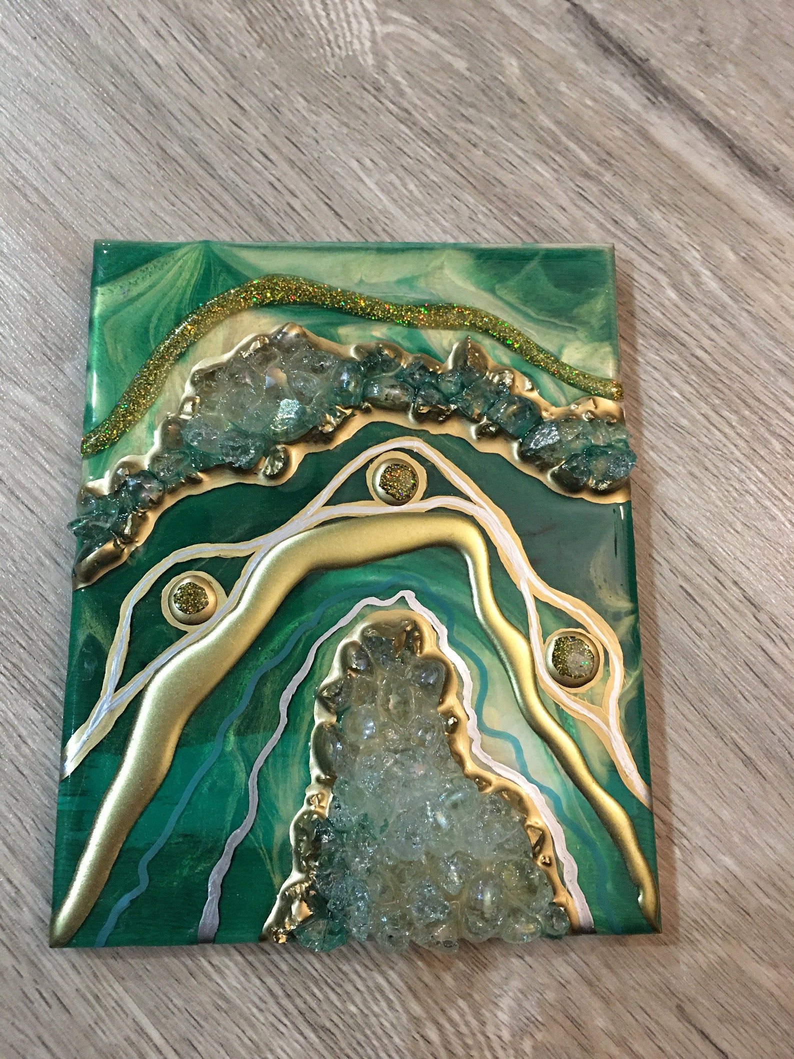 Resin geode wall art Geode painting Personalised holiday Etsy