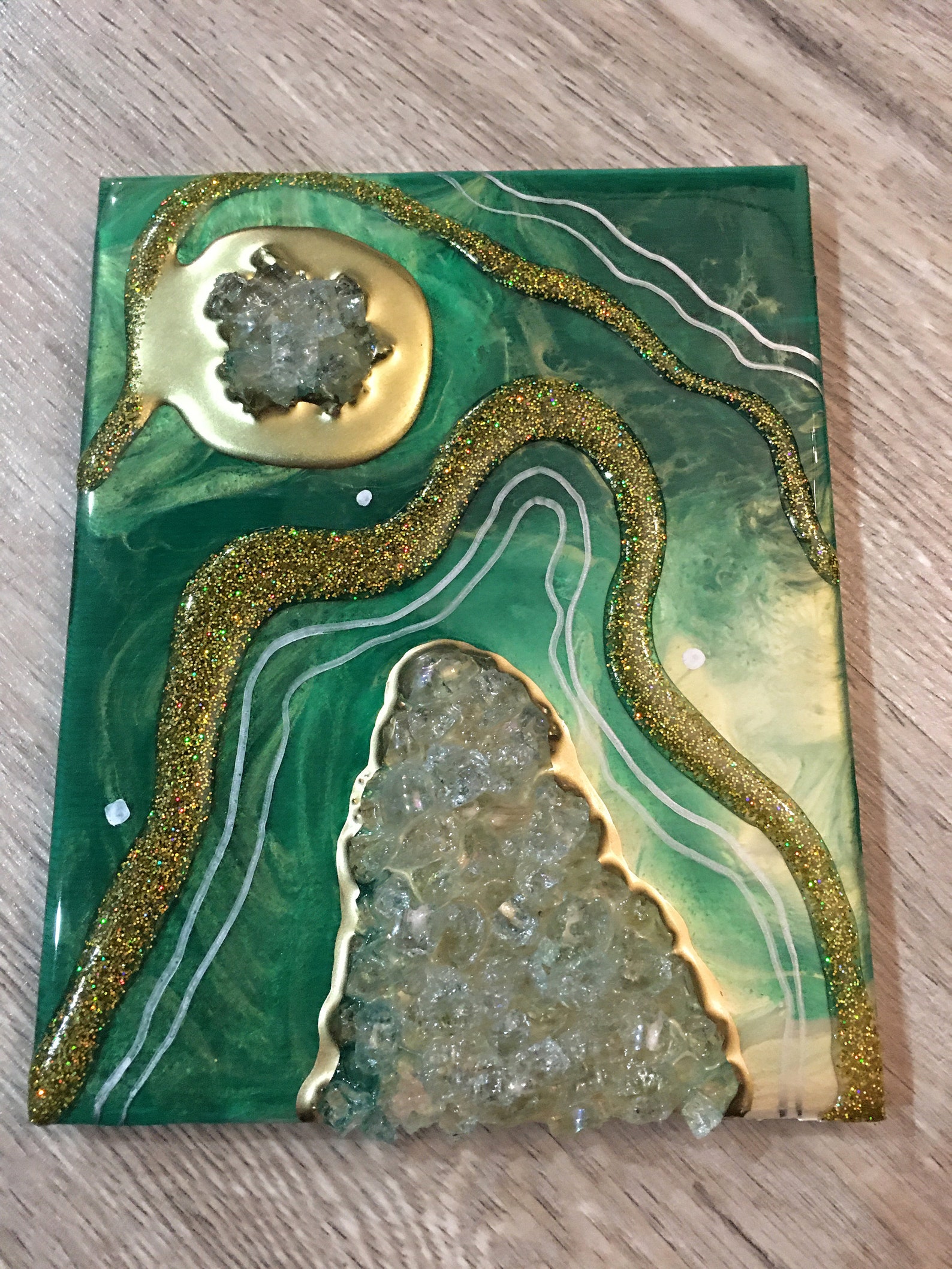 Resin Geode Wall Art Geode Painting Holiday Gift Decor Etsy
