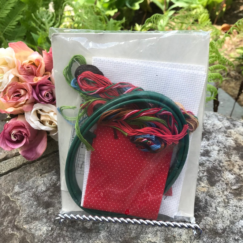 Bucella Cross Stitch Kit Christmas Counted Cross Stitch Bear in Stocking Hoop DIY Craft Small Counted Cross Stitch Bear