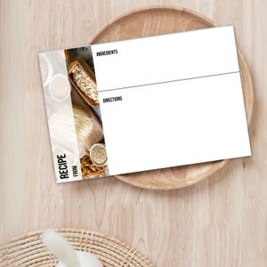 Tarjeta de recetas, tarjeta de recetas imprimible en formato PDF, 4" x 6", plantilla de tarjeta de recetas para descargar al instante