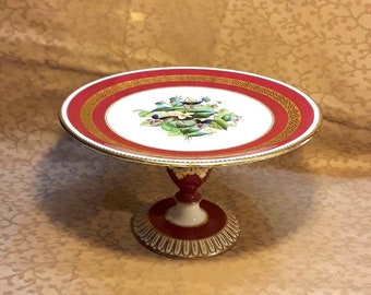 Art Deco hand enameled mini cakestand