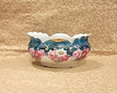 Antique Victorian Porcelain Ferner Jardiniere Shabby Pink Roses Cottage Chic